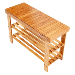 3 Tier Shoe Rack Bamboo Wooden Storage Shelf Stand Bench Cabinet Organiser - Furniture > Office