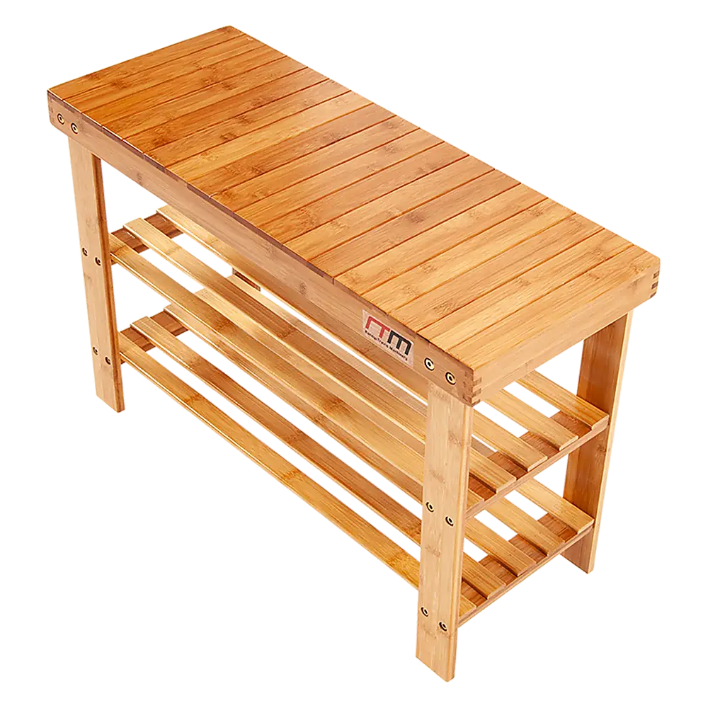 3 Tier Shoe Rack Bamboo Wooden Storage Shelf Stand Bench Cabinet Organiser - Furniture > Office