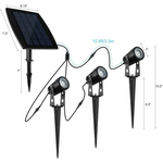 3 x LED Spotlights Powered Solar Garden Lights Outdoor Waterproof (Warm White) - Home & Garden > Garden Lights