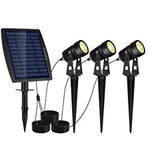 3 x LED Spotlights Powered Solar Garden Lights Outdoor Waterproof (Warm White) - Home & Garden > Garden Lights