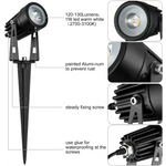 3 x LED Spotlights Powered Solar Garden Lights Outdoor Waterproof (Warm White) - Home & Garden > Garden Lights