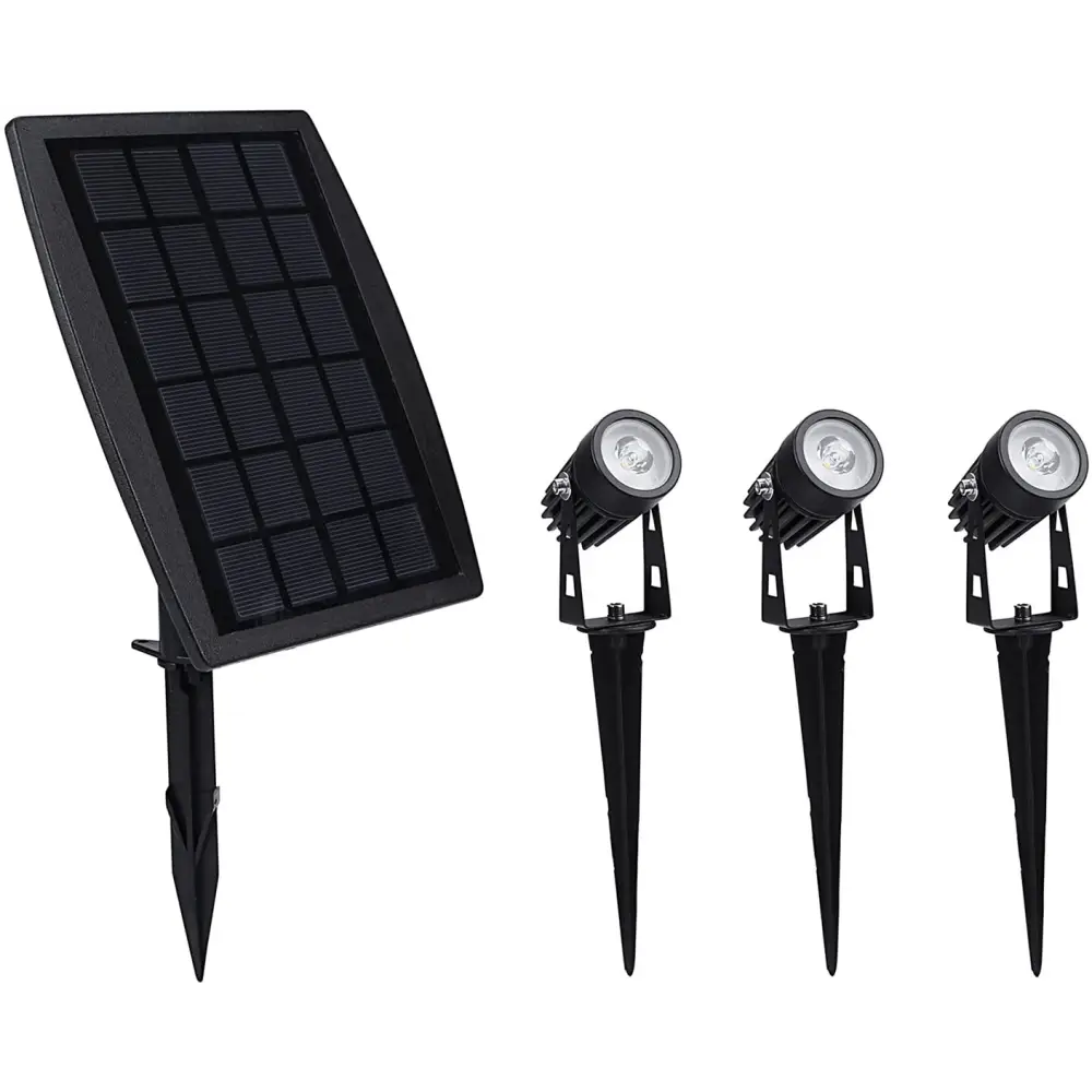 3 x LED Spotlights Powered Solar Garden Lights Outdoor Waterproof (Warm White) - Home & Garden > Garden Lights