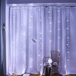 300 LEDs Window Curtain Fairy Lights 8 Modes and Remote Control for Bedroom (Cool White 300 x 300cm) - Home & Garden >