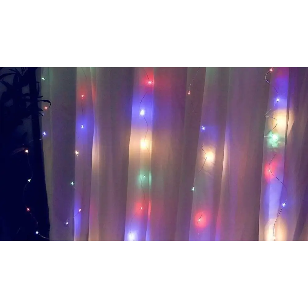 300 LEDs Window Curtain Fairy Lights 8 Modes and Remote Control for Bedroom (Multicolor 300 x 300cm) - Home & Garden >