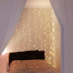 300 LEDs Window Curtain Fairy Lights 8 Modes and Remote Control for Bedroom (Warm White 300 x 300cm) - Home & Garden >