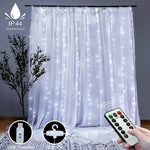 300 LEDs Window Curtain Fairy Lights 8 Modes and Remote Control for Bedroom (Cool White 300 x 300cm) - Home & Garden >