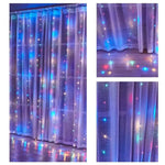 300 LEDs Window Curtain Fairy Lights 8 Modes and Remote Control for Bedroom (Multicolor 300 x 300cm) - Home & Garden >
