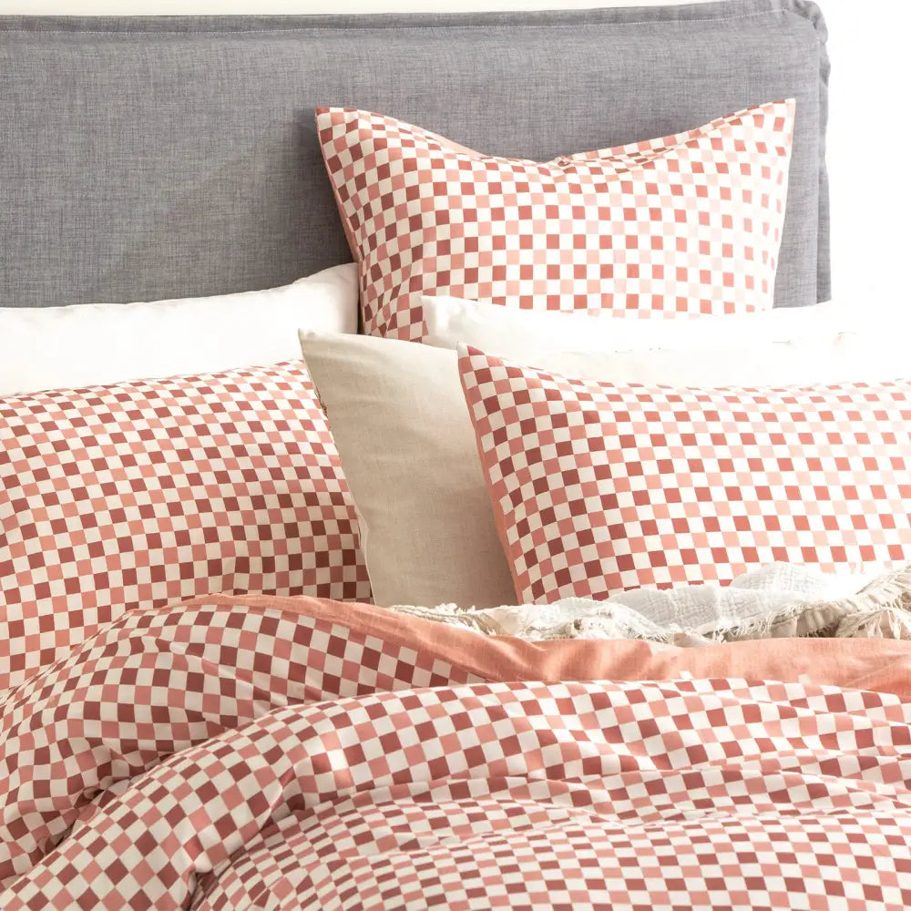 300 TC Chessboard Cotton Reversible Cedar European Pillowcase by Renee Taylor - Home & Garden > Bedding > Pillowcases