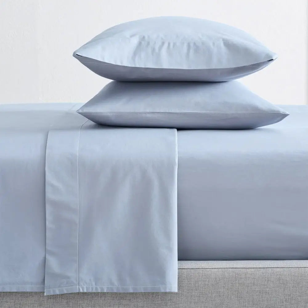 300 Thread Count 100 % Organic Cotton Baby Blue Sheet Sets by Renee Taylor Split King - Home & Garden > Bedding > Bed