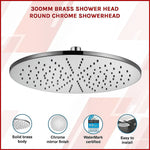 300mm Brass Shower Head Round Chrome Showerhead - Furniture > Bathroom > Shower Heads & Screens