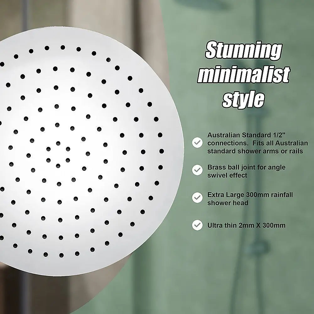 300mm Shower Head Round 304SS Chrome Showerhead - Furniture > Bathroom > Shower Heads & Screens