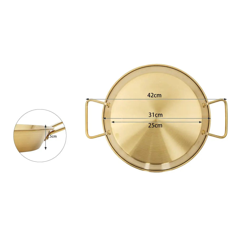 30cm seafood Paella Pan with Riveted Chrome Plated Handles Dishwasher Safe - Home & Garden > Kitchenware