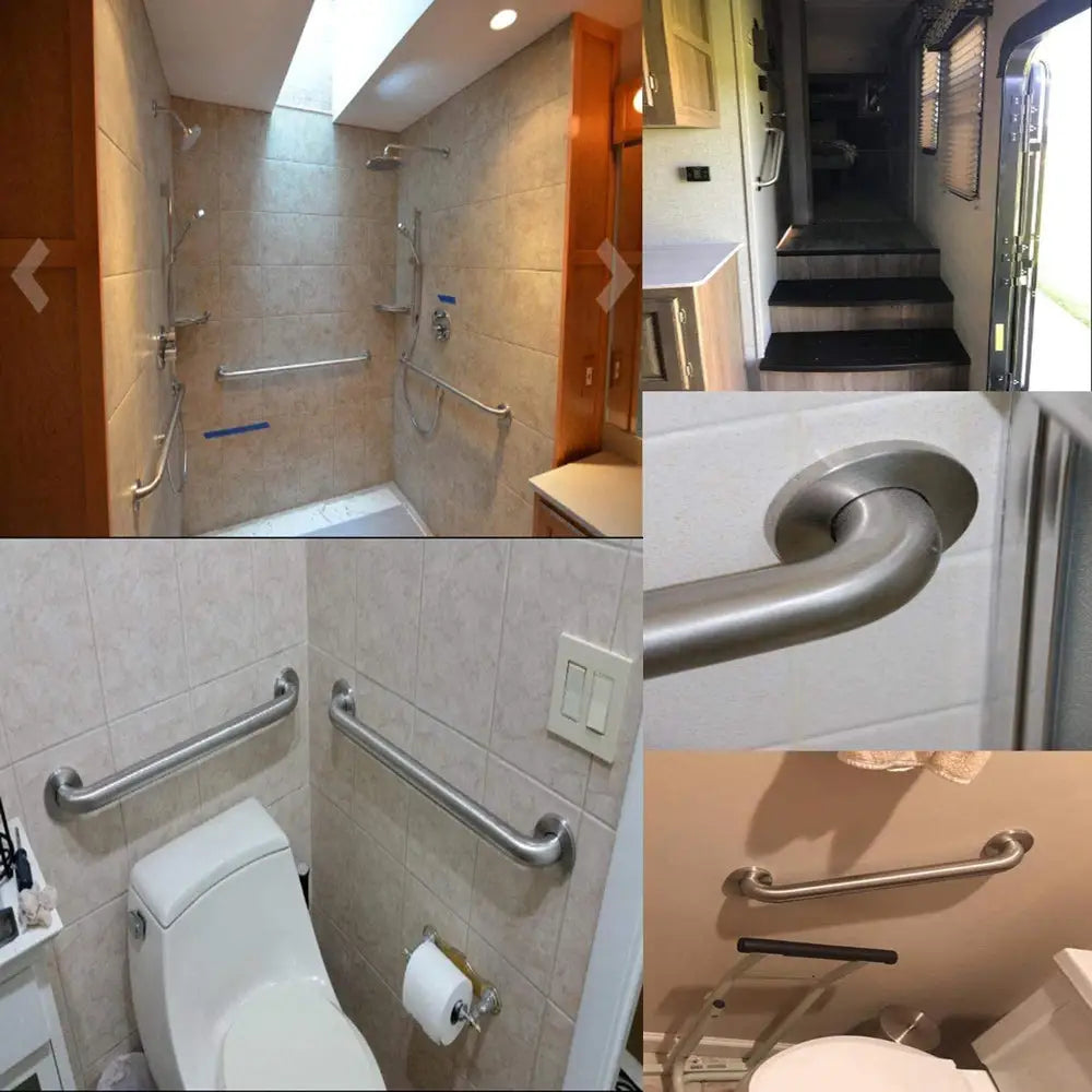 30cm Stainless Steel Handle for Shower Toilet Grab Bar Handle Bathroom Stairway Handrail Elderly Senior Assist - Health