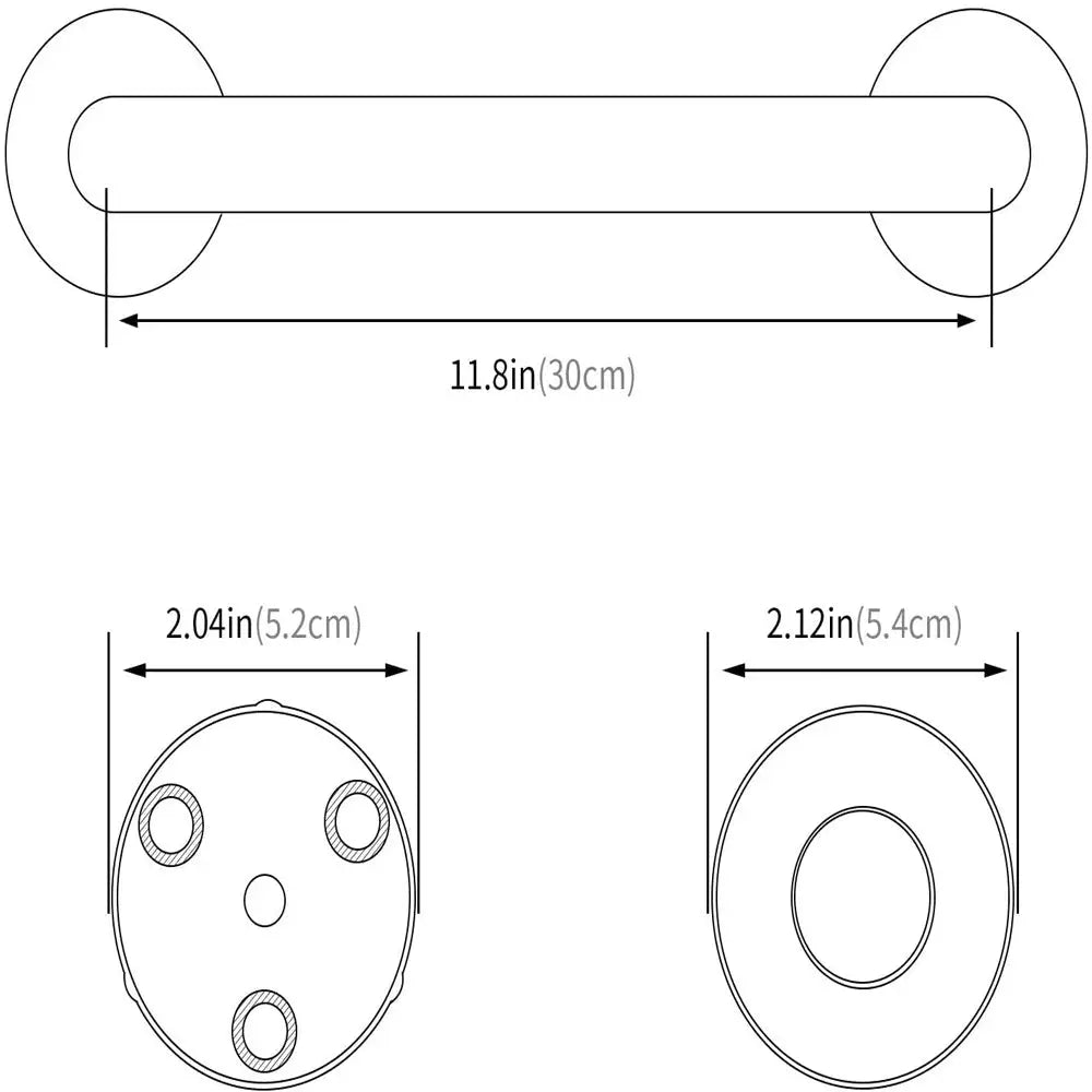 30cm Stainless Steel Handle for Shower Toilet Grab Bar Handle Bathroom Stairway Handrail Elderly Senior Assist - Health