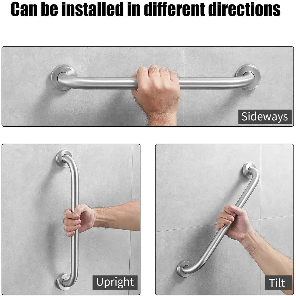 30cm Stainless Steel Handle for Shower Toilet Grab Bar Handle Bathroom Stairway Handrail Elderly Senior Assist - Health