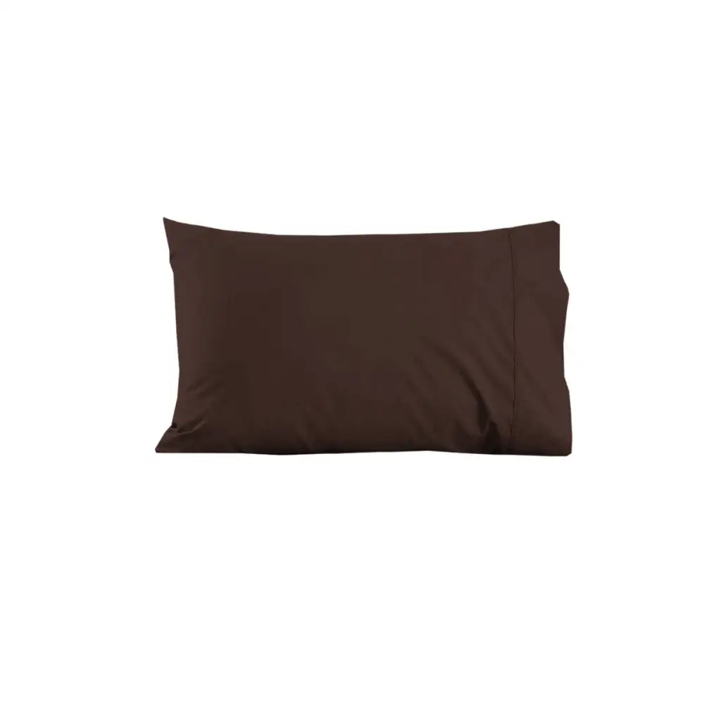 310TC Polyester Cotton Standard Pillowcase Chocolate - Home & Garden > Bedding