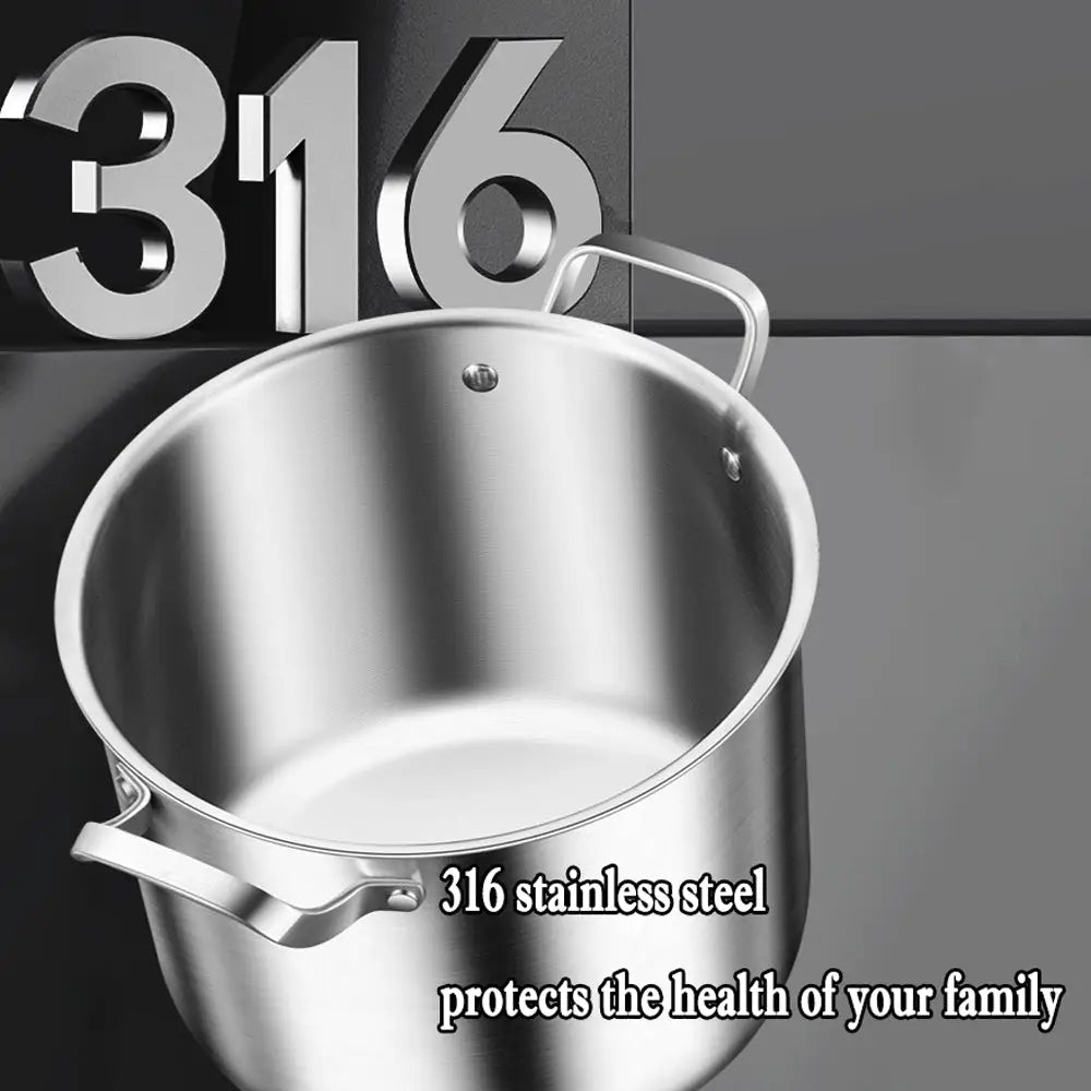 316 Stainless Steel 2.5mm Thick Soup Pot 28cm Inner Diameter Healthy Cooking - Appliances > Kitchen Appliances