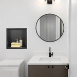 336 x 336 x 101mm Shower Niche Single Shelf Organizer No Tile Needed in Black - Home & Garden > DIY > Kitchen &