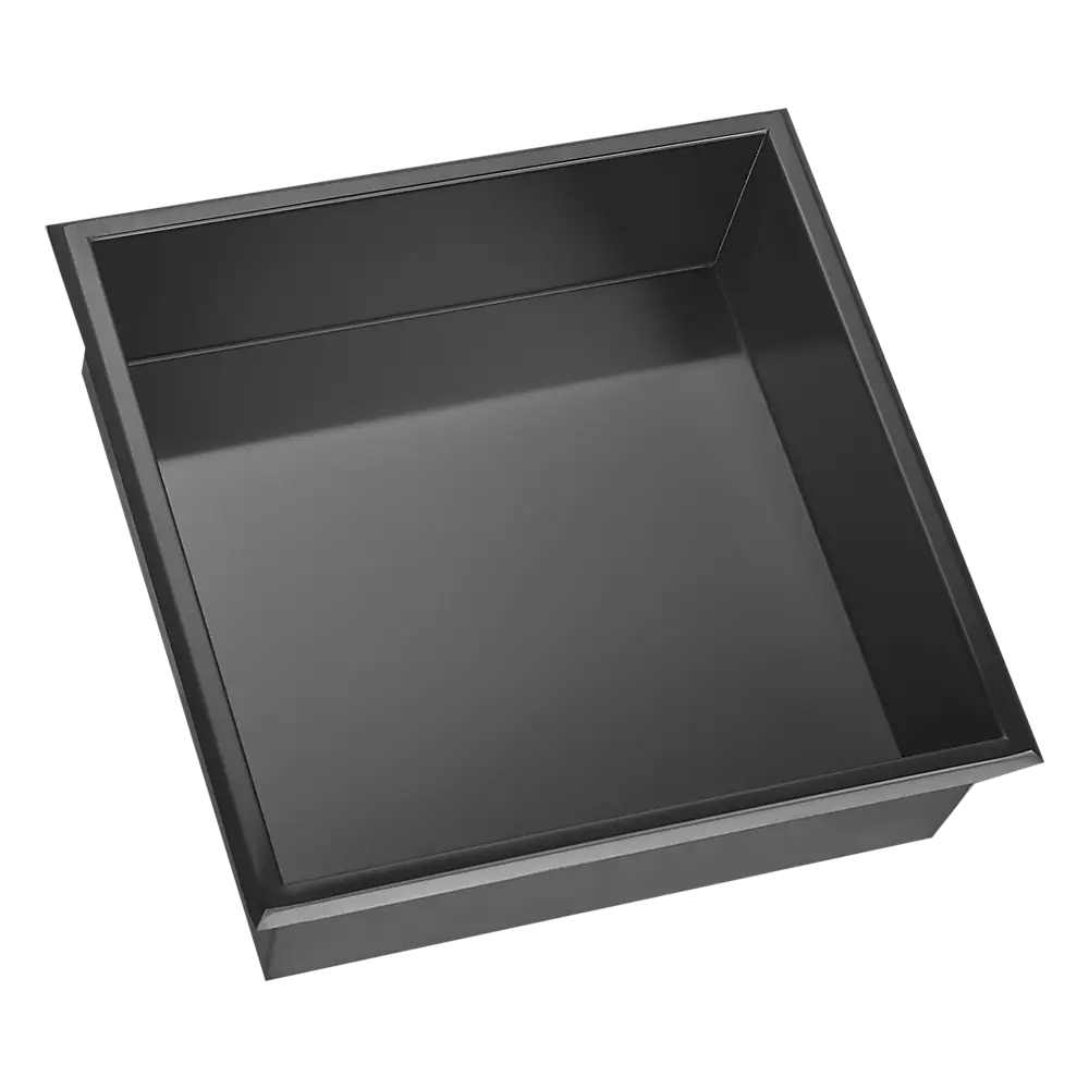 336 x 336 x 101mm Shower Niche Single Shelf Organizer No Tile Needed in Black - Home & Garden > DIY > Kitchen &