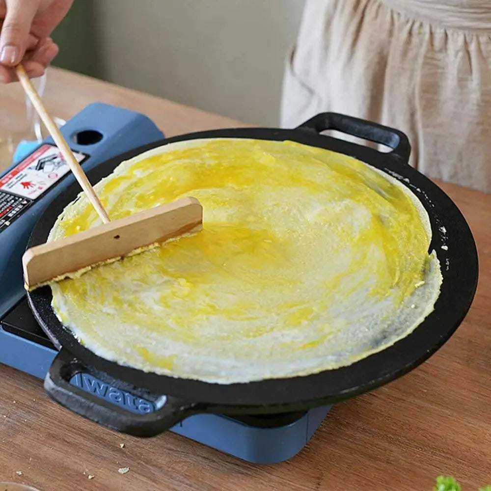 34cm Seasoned Cast Iron Induction Crepes Pan Baking Pancake Tool Pizza Bakeware - Home & Garden > Kitchenware >
