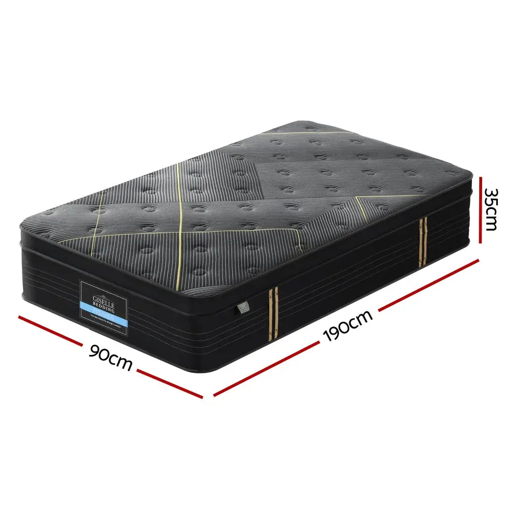 35cm Giselle Mattress Single Bed Bamboo Pocket Firm Foam - Furniture > Mattresses > Single Mattress