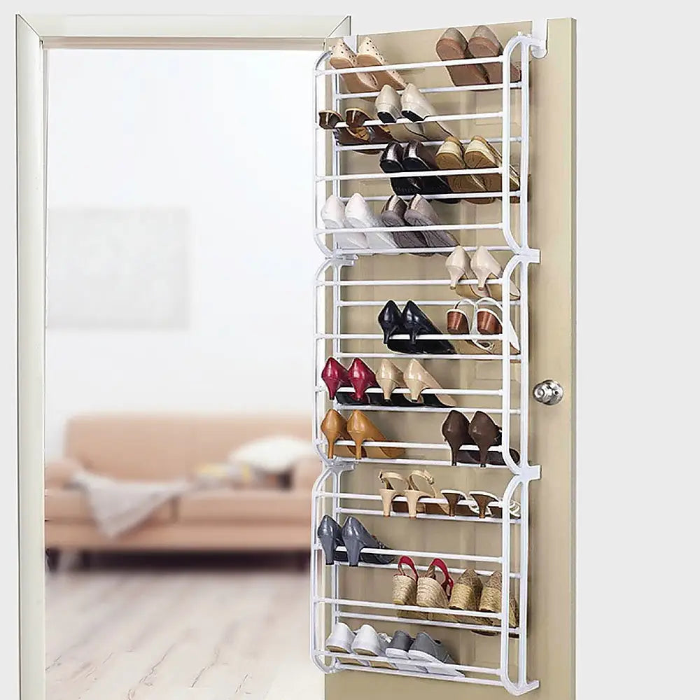 36 Pair Shoe Holder Organiser Over The Door Hanging Shelf Rack Storage Hook - Furniture > Office
