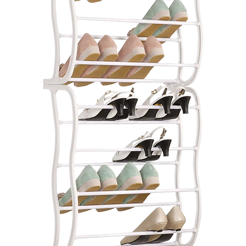36 Pair Shoe Holder Organiser Over The Door Hanging Shelf Rack Storage Hook - Furniture > Office