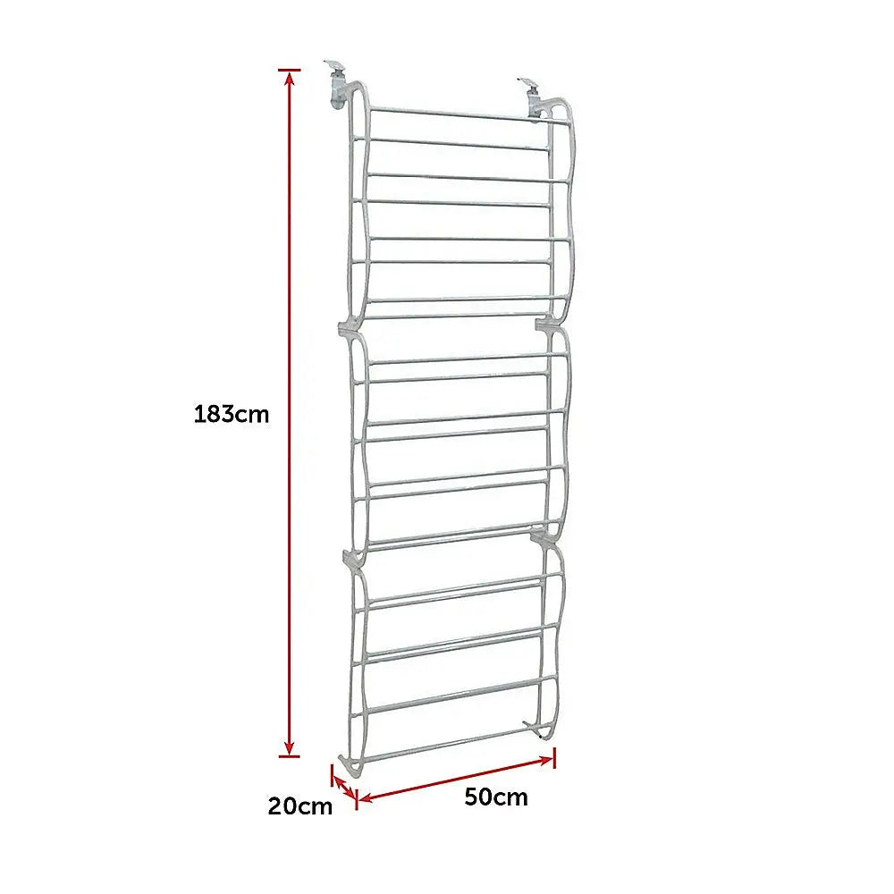 36 Pair Shoe Holder Organiser Over The Door Hanging Shelf Rack Storage Hook - Furniture > Office