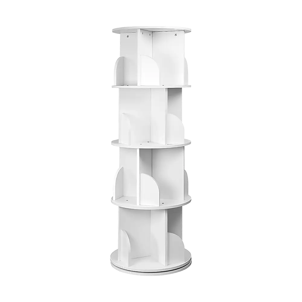 360-degree Rotating 4 Tier Display Shelf Bookcase Organiser - Furniture > Office