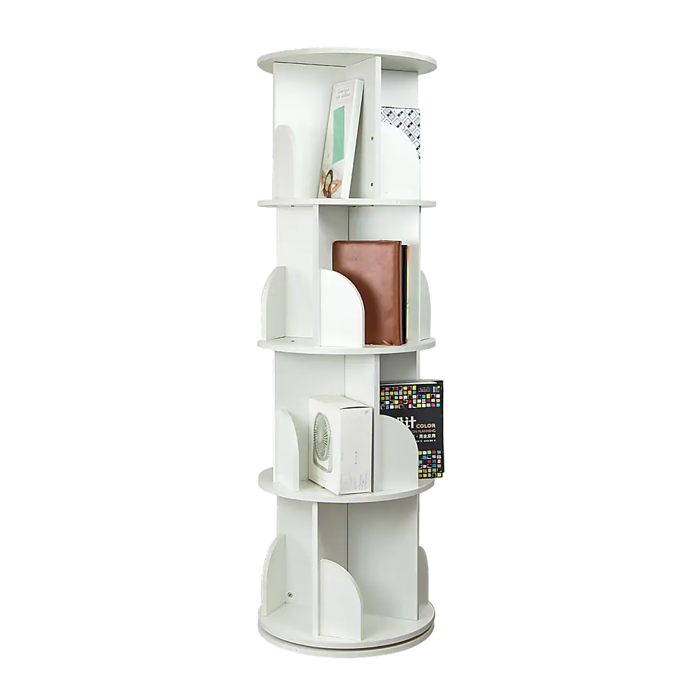 360-degree Rotating 4 Tier Display Shelf Bookcase Organiser - Furniture > Office