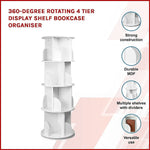 360-degree Rotating 4 Tier Display Shelf Bookcase Organiser - Furniture > Office