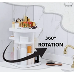 360 Rotating Large Capacity Makeup Organizer for Bedroom and Bathroom (White) - Home & Garden > Bathroom Accessories