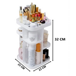 360 Rotating Large Capacity Makeup Organizer for Bedroom and Bathroom (White) - Home & Garden > Bathroom Accessories