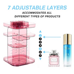 360 Rotating Large Capacity Makeup Organizer for Bedroom and Bathroom (Pink) - Home & Garden > Bathroom Accessories