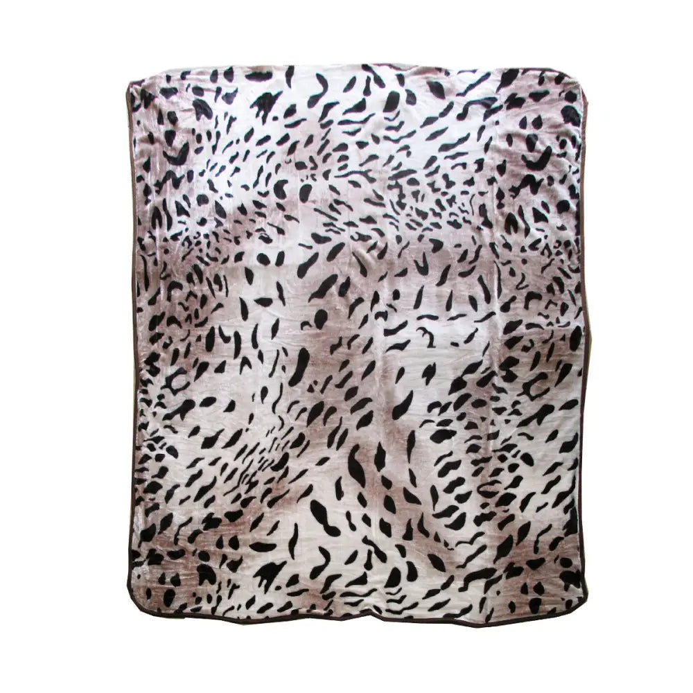 375gsm 1 Ply Animal Print Faux Mink Blanket Queen 200x240 cm Jaguar - Home & Garden > Bedding