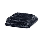 375gsm 1 Ply Solid Faux Mink Blanket Queen 200x240 cm Charcoal - Home & Garden > Bedding