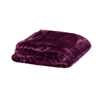 375gsm 1 Ply Solid Faux Mink Blanket Queen 200x240 cm Plum - Home & Garden > Bedding