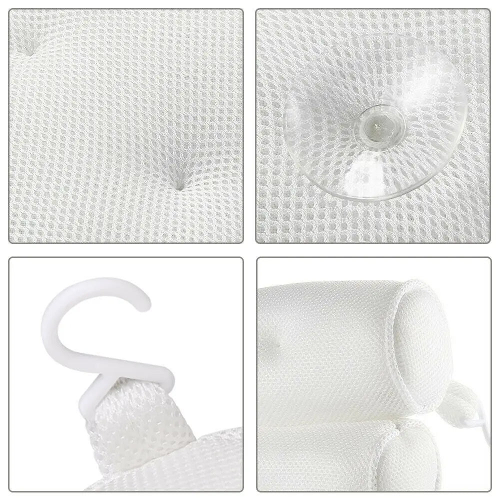 3D Spa Mesh Bath Pillow Neck Back Support Bathtub Tub Cushions - Health & Beauty > Hair Care > Hair Styling Tools