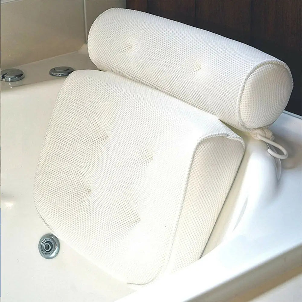 3D Spa Mesh Bath Pillow Neck Back Support Bathtub Tub Cushions - Health & Beauty > Hair Care > Hair Styling Tools