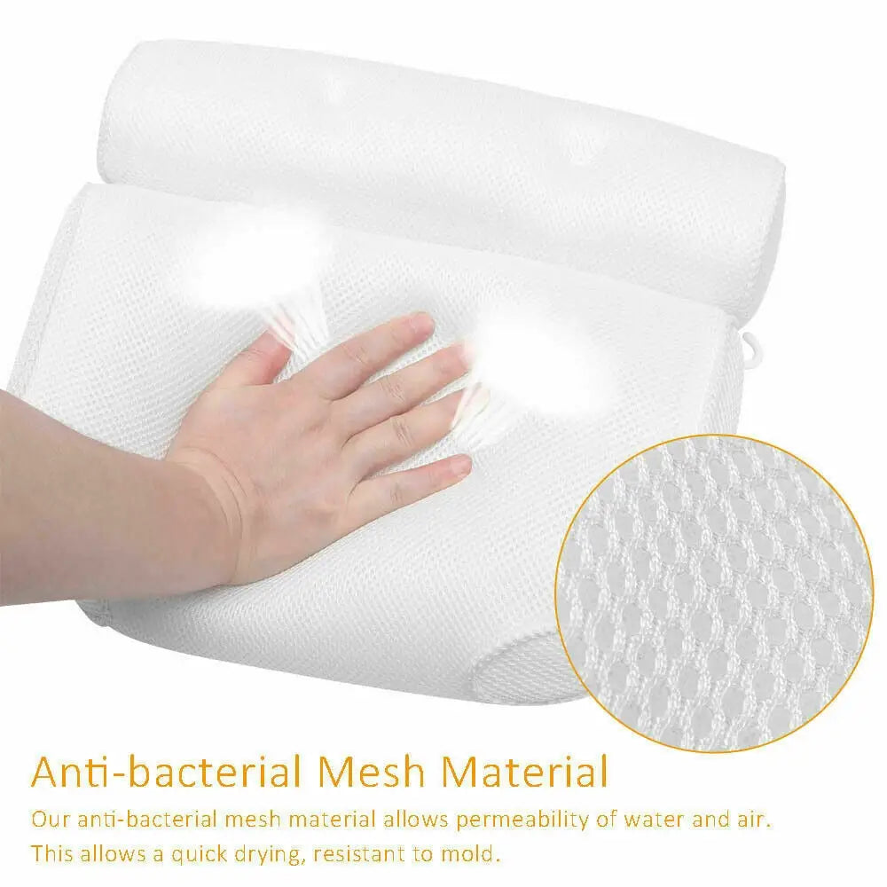 3D Spa Mesh Bath Pillow Neck Back Support Bathtub Tub Cushions - Health & Beauty > Hair Care > Hair Styling Tools