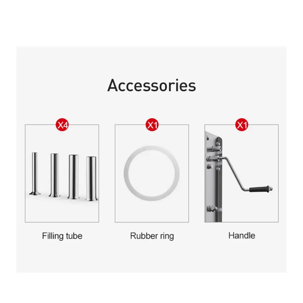 3L Manual Horizontal Sausage Filler - Stainless Stuffer Meat Press Machine - Appliances > Kitchen Appliances