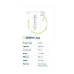 3L Measuring Jug Heavy Duty Clear Plastic Propylene Food Grade BPA 5 Pro-Jug - Home & Garden > Kitchenware