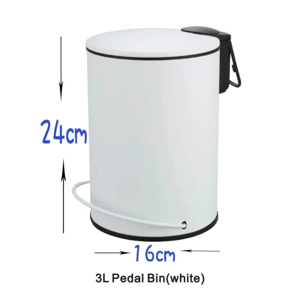 3L Soft Close Pedal Bin White - Home & Garden > Kitchen Bins