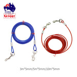 3M Dog Tie Out Cable Leash Lead Tangle Free Outdoor Yard Walking Runing-Red - Pet Care > Dog Supplies > Dog Collars