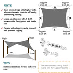 3m x 5m Grey Rectangle Sun Shade Sails for Patios Sun UV Outdoor Canopy Backyard Sunshades - Home & Garden > Shading >