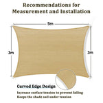 3m x 5m Rectangle Sun Shade Sails for Patios Sun UV Outdoor Canopy Backyard Sunshades - Home & Garden > Shading >