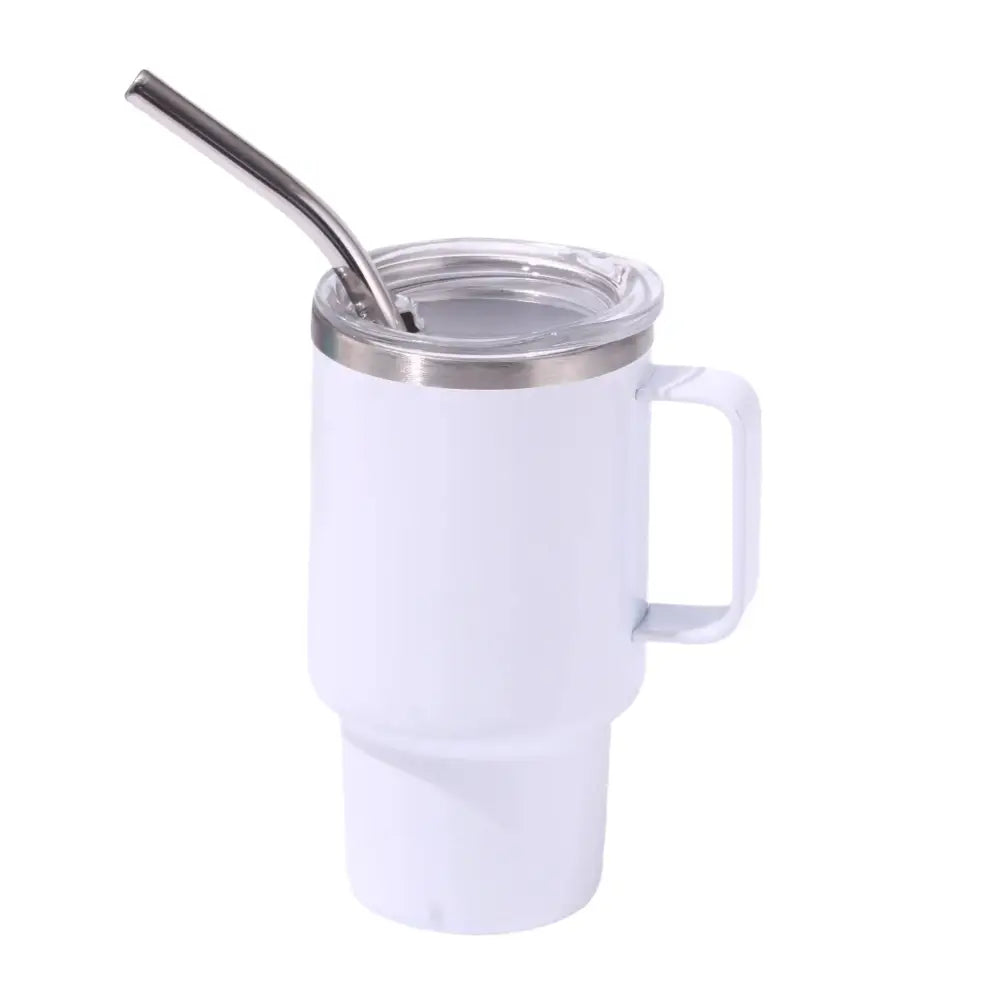 3oz White Sublimation Mini Car Cup - 304 Stainless Steel Straw Beer Cup Portable Insulated Whiskey Shot Glass Perfect