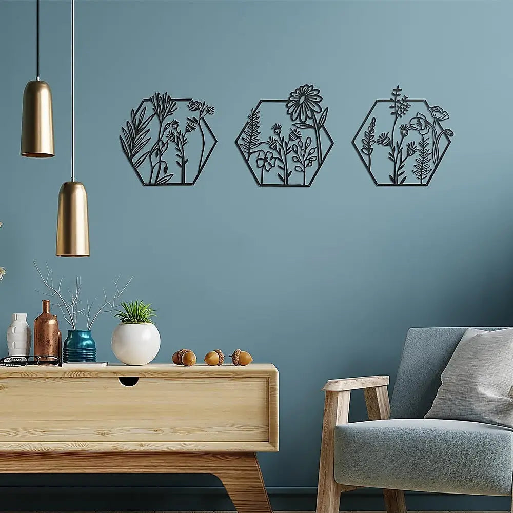 3pc Metal Art Wall Décor - Home & Garden > Decor > Garden Ornaments