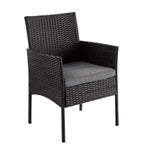 3PC Outdoor Table and Chairs Set-Black - Furniture > Outdoor