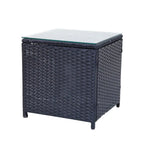 3PC Outdoor Table and Chairs Set-Black - Furniture > Outdoor